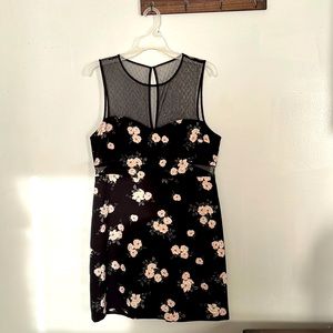 NEW - Express Floral Black Dress - Size 14